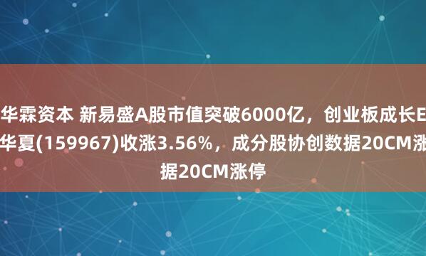 华霖资本 新易盛A股市值突破6000亿,创业板成长ETF华夏(159967)收涨3.56%,成分股协创数据20CM涨停