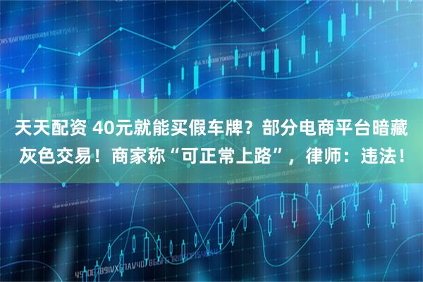 天天配资 40元就能买假车牌？部分电商平台暗藏灰色交易！商家称“可正常上路”，律师：违法！