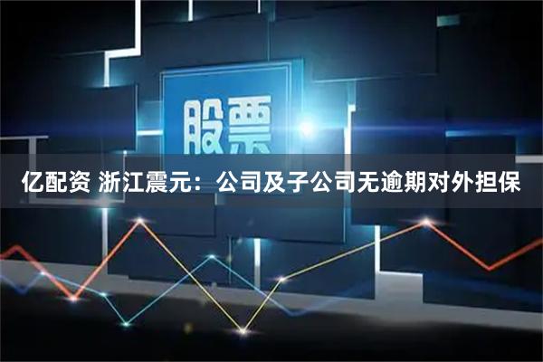 亿配资 浙江震元：公司及子公司无逾期对外担保